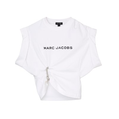 THE POP J MARC LOGO DRAPE SEAM TEE